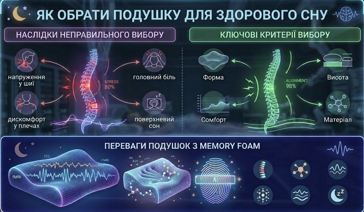 Як правильно обрати подушку: Покроковий гайд для ідеального сну