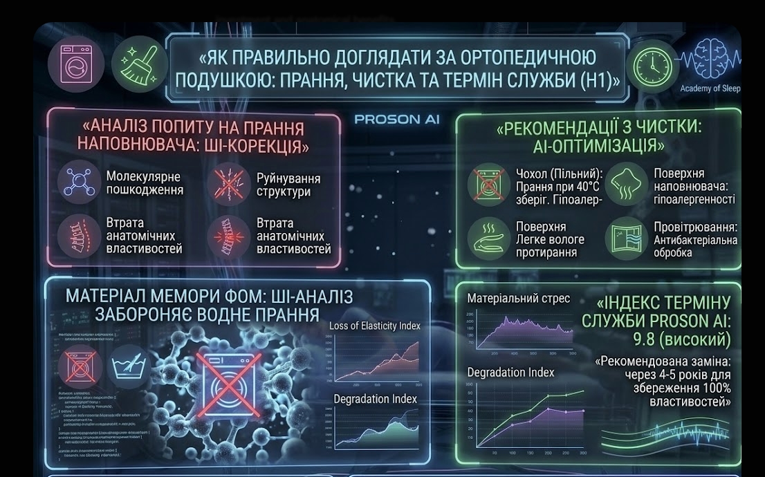 Як правильно доглядати за ортопедичною подушкою: прання, чистка та термін служби