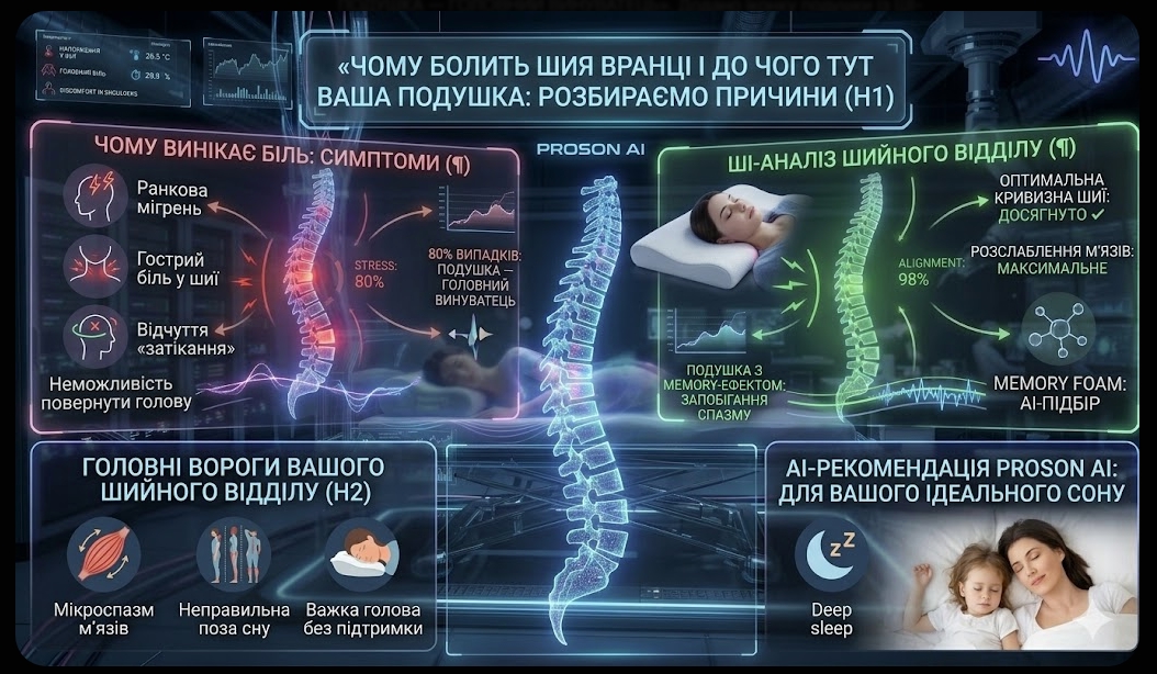 Чому болить шия вранці і до чого тут ваша подушка: розбираємо причини