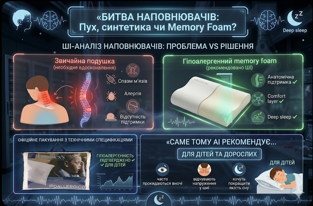 Пух, синтетика чи Memory Foam: битва наповнювачів. Що обрати для здорового сну?