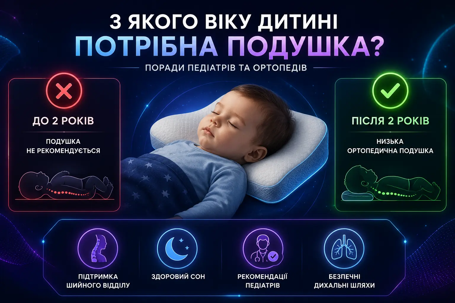 З якого віку дитині потрібна подушка: поради педіатрів та ортопедів