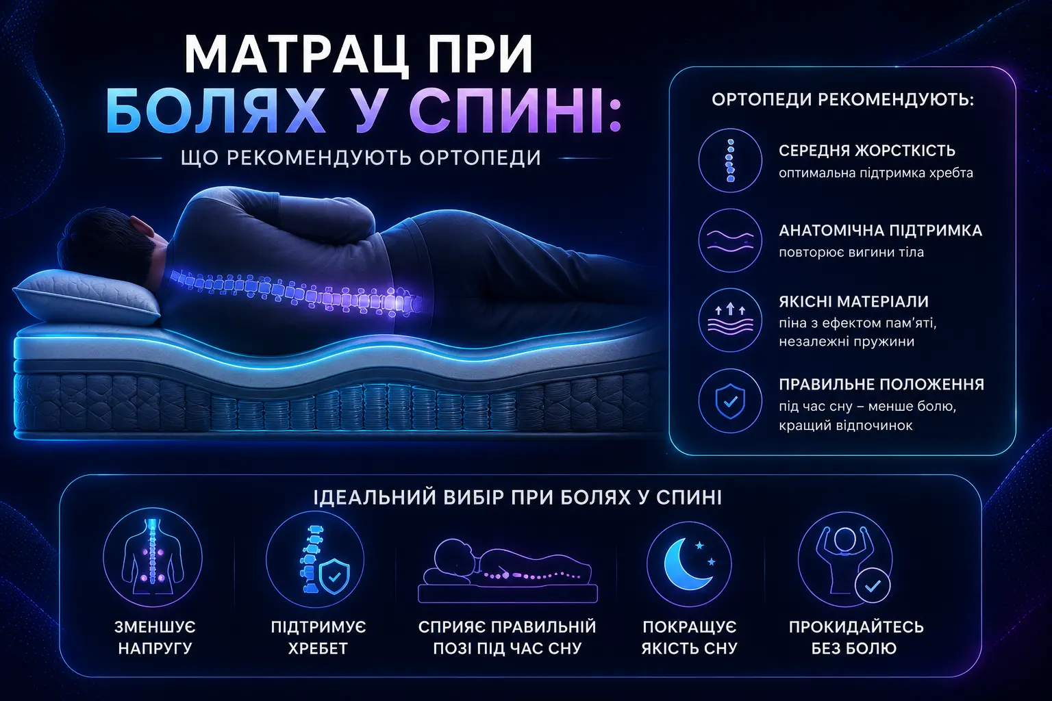 Матрац при болях у спині: що рекомендують ортопеди у 2026 році