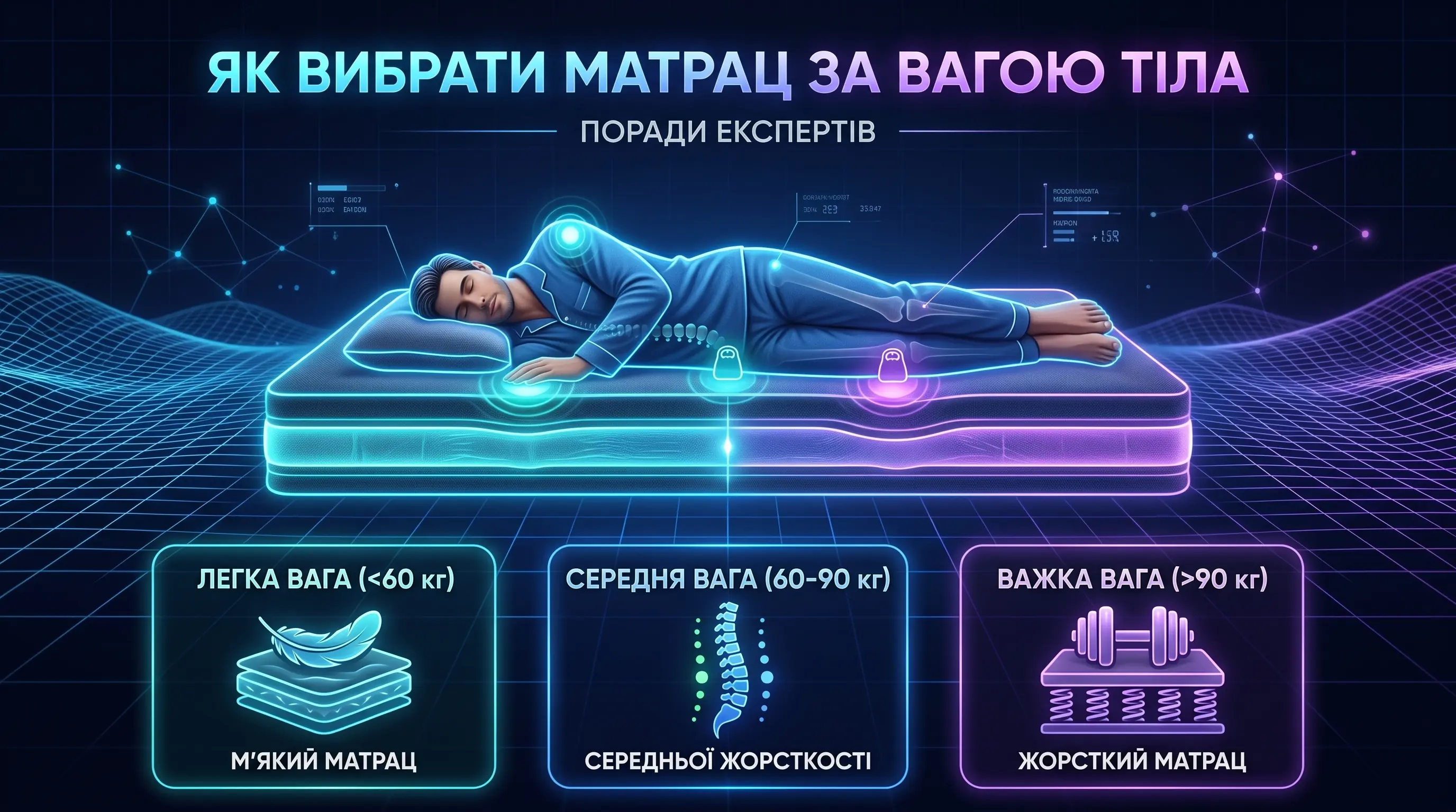 Як вибрати матрац за вагою тіла: таблиця і пояснення