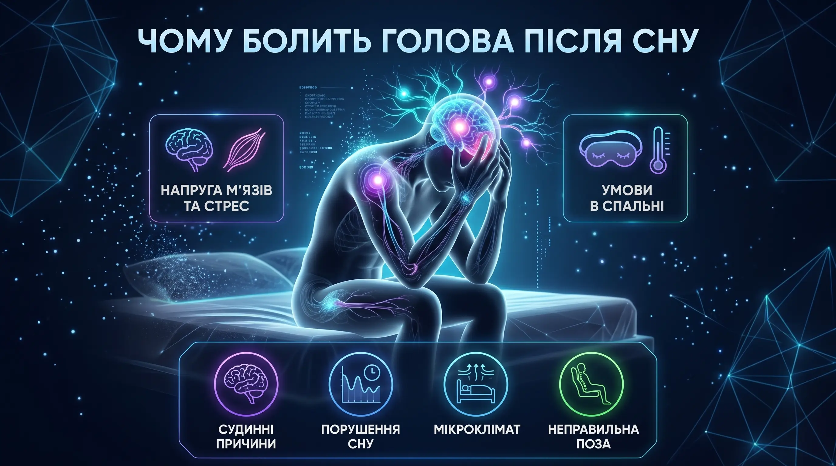 Чому болить голова після сну: 5 причин і що робити
