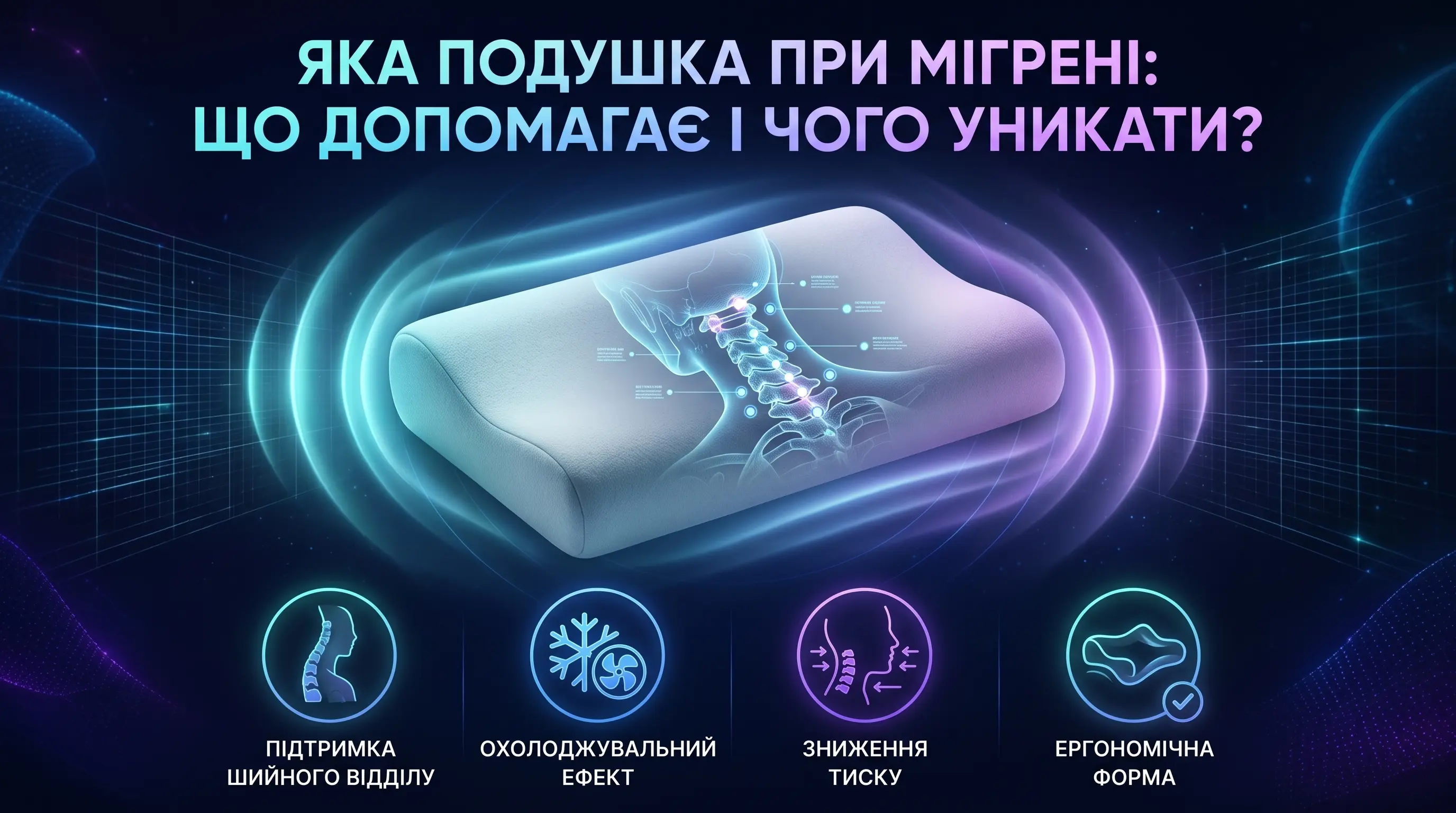 Яка подушка потрібна при мігрені: що допомагає і чого уникати