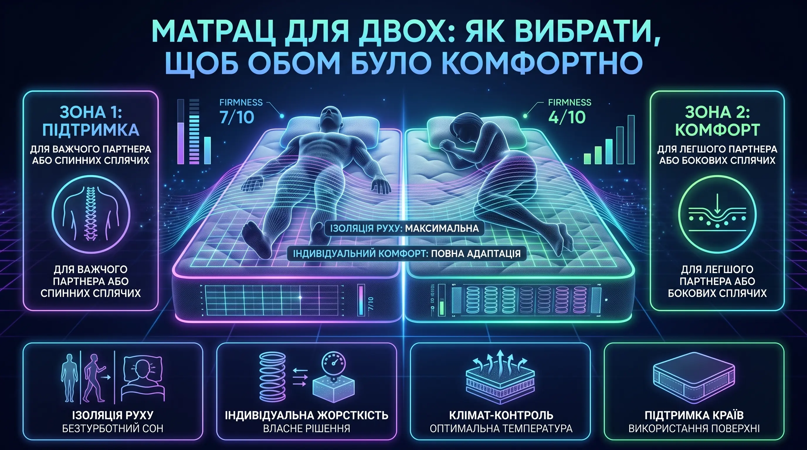 Матрац для двох: як вибрати щоб обом партнерам було зручно