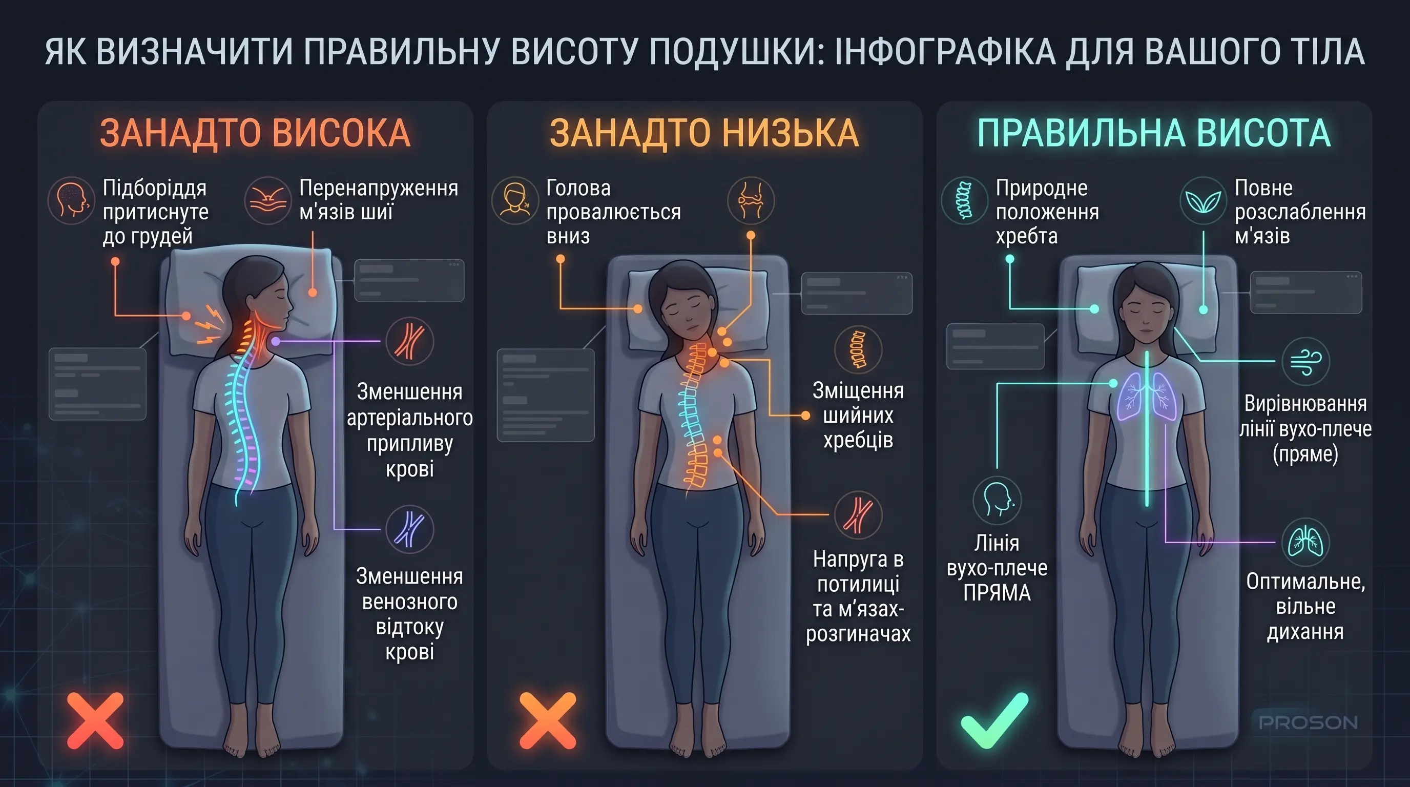 Як визначити правильну висоту подушки: точний розрахунок для вашого тіла