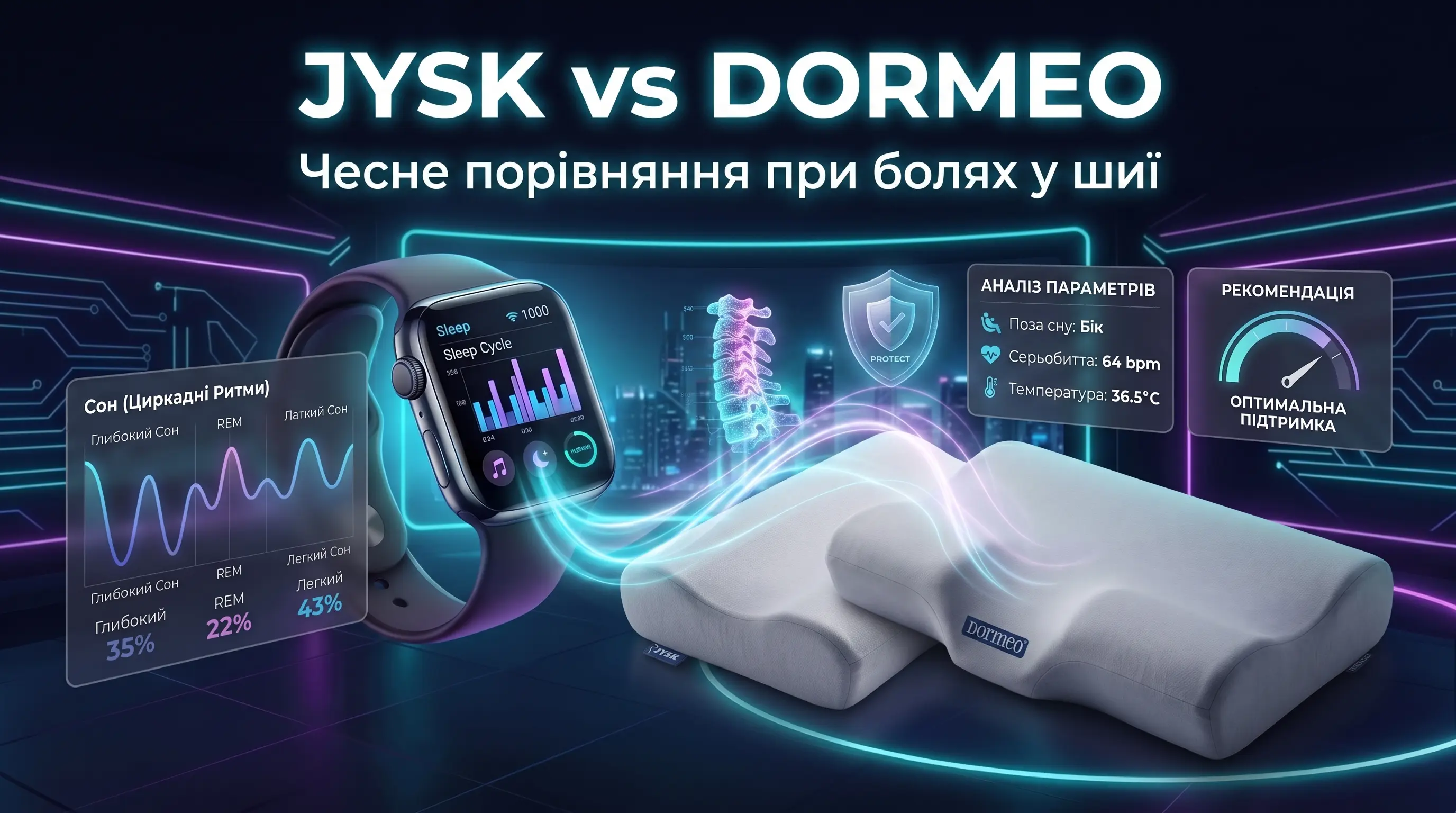 JYSK чи Dormeo: яку ортопедичну подушку обрати при болях у шиї — чесне порівняння