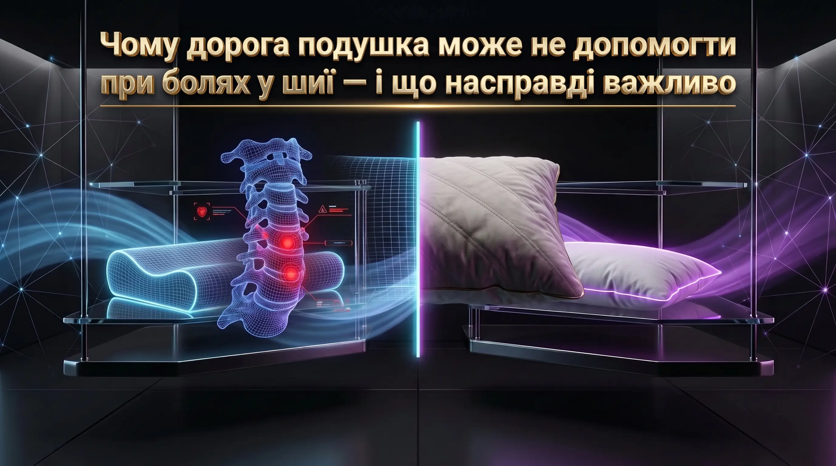Чому дорога подушка може не допомогти при болях у шиї — і що насправді важливо