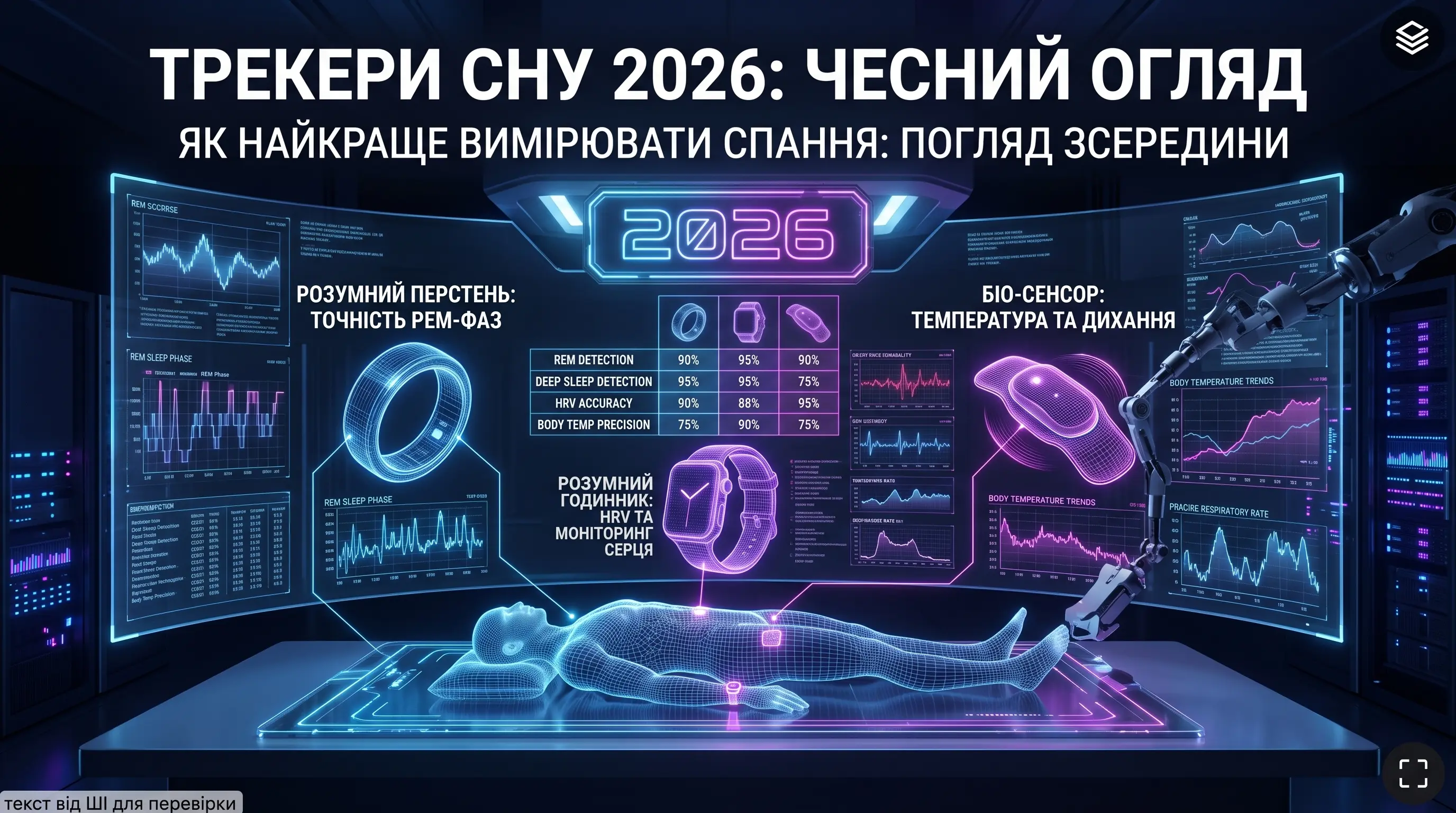 Кращі трекери сну 2026: що вони реально вимірюють і де помиляються — чесний огляд